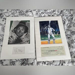 Wizard of Oz Jack Haley Ray Bolger Tin Man Scarecrow Original Autograph Display